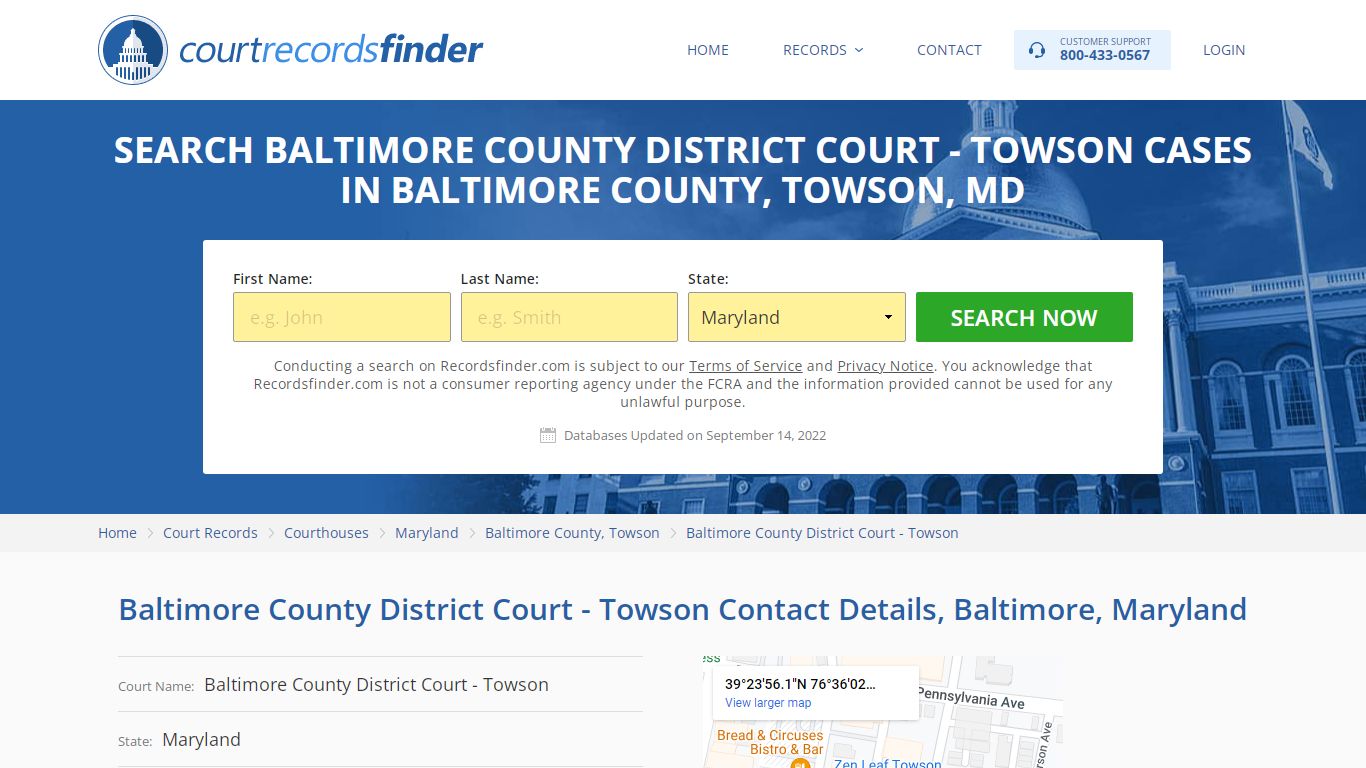 Baltimore County District Court - Towson Case Search - RecordsFinder