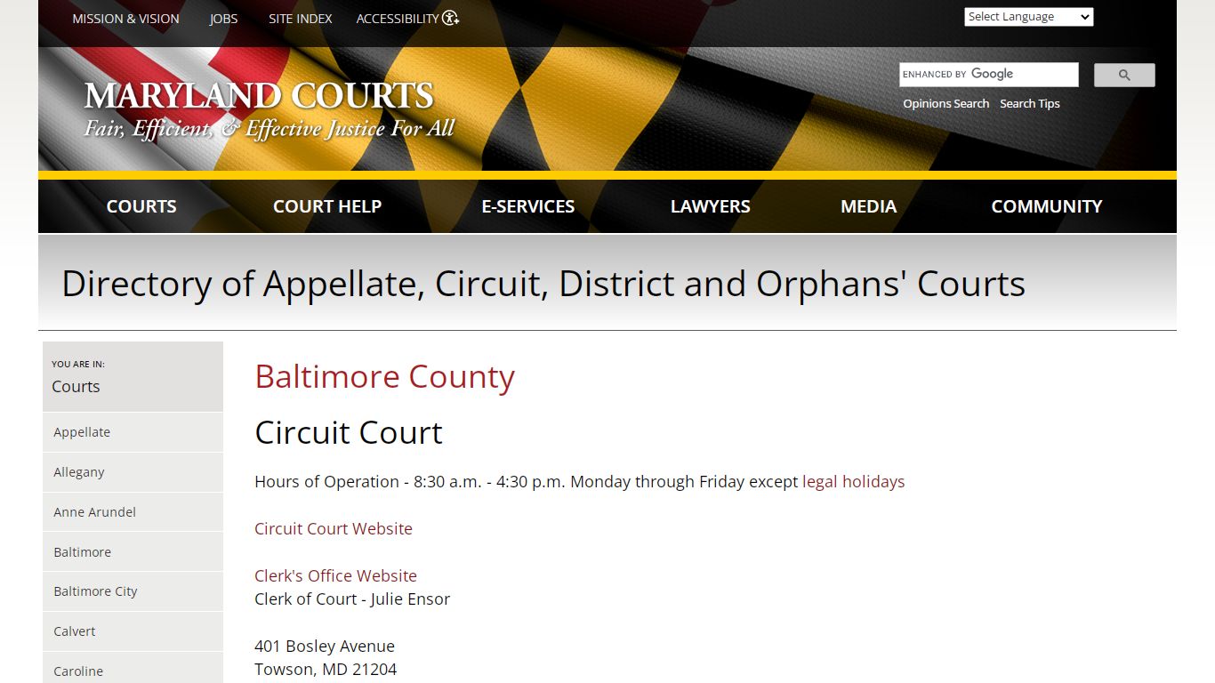 Baltimore County | Maryland Courts