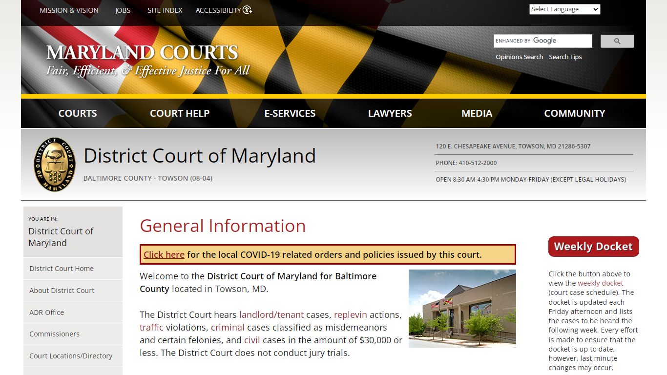 General Information | Maryland Courts